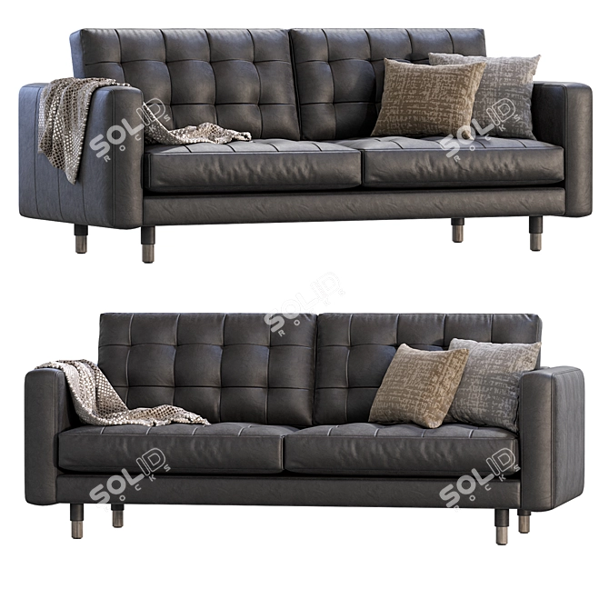 Sleek Leather Sofa by IKEA 3D model image 3