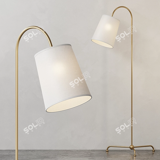 Elegant Monterey Floor Lamp 3D model image 2