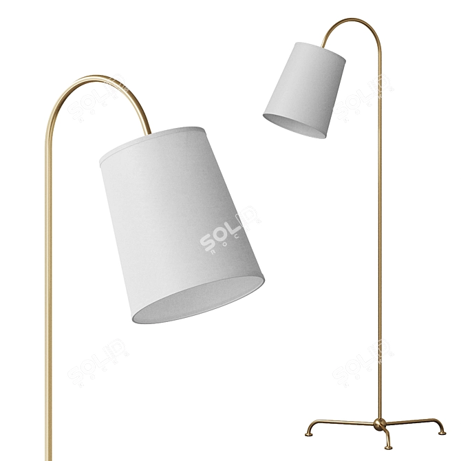 Elegant Monterey Floor Lamp 3D model image 3