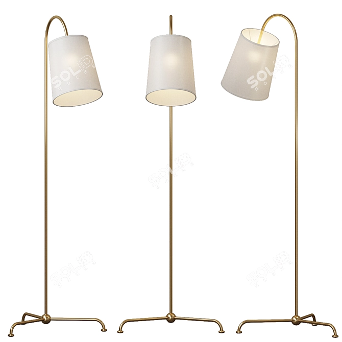 Elegant Monterey Floor Lamp 3D model image 4