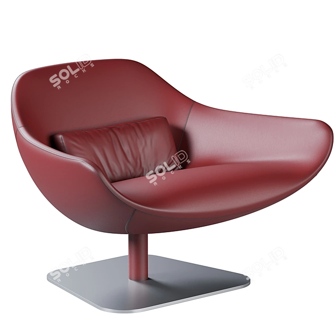 Modern Meredith Swivel Armchair 3D Model 3D model image 5