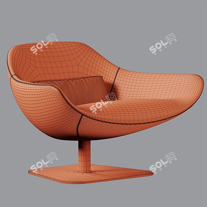 Modern Meredith Swivel Armchair 3D Model 3D model image 3