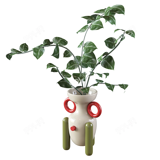 Handmade Ceramic Explorer Vases 3D model image 4