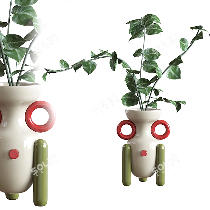 Handmade Ceramic Explorer Vases 3D model image 5