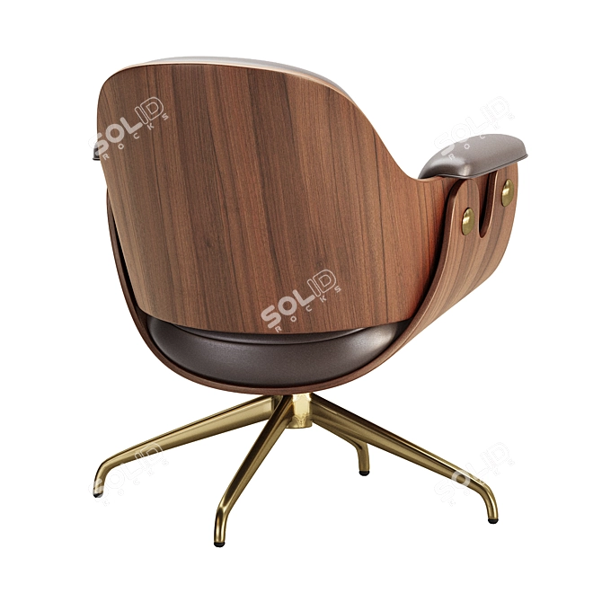 BD Barcelona Low Lounger Swivel Chair 3D model image 3