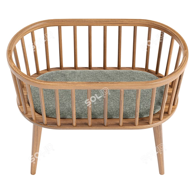 Modern Mid-Century Style Bassinet 3D model image 1