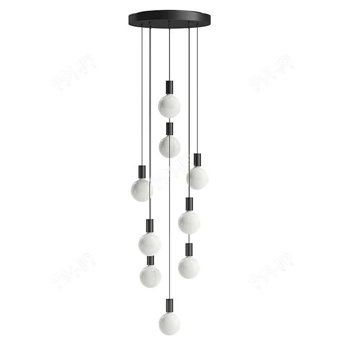 9-Light Chandelier Sphere - Large Scale UV Unwrap 3D model image 2