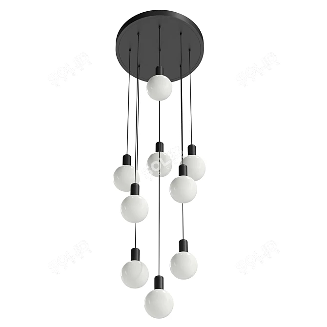 9-Light Chandelier Sphere - Large Scale UV Unwrap 3D model image 3