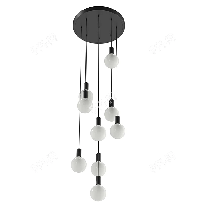 9-Light Chandelier Sphere - Large Scale UV Unwrap 3D model image 4