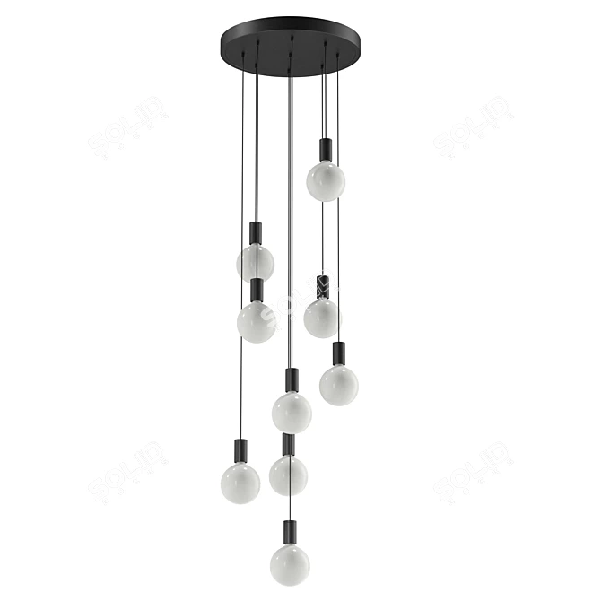 9-Light Chandelier Sphere - Large Scale UV Unwrap 3D model image 5