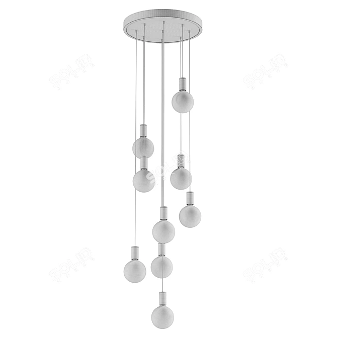 9-Light Chandelier Sphere - Large Scale UV Unwrap 3D model image 6