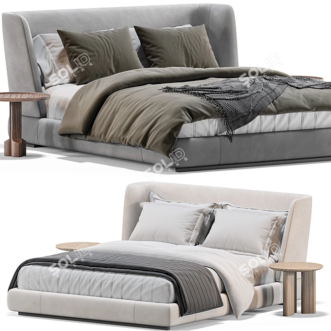 Contemporary Minotti Bed Reeves Model 3D model image 1