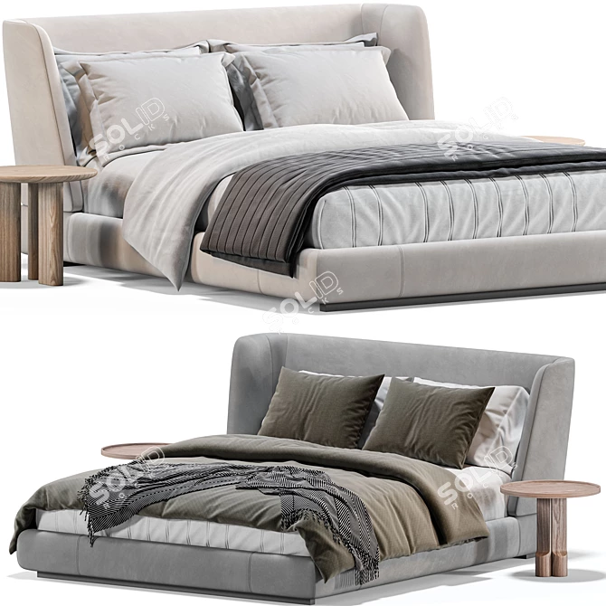 Contemporary Minotti Bed Reeves Model 3D model image 2