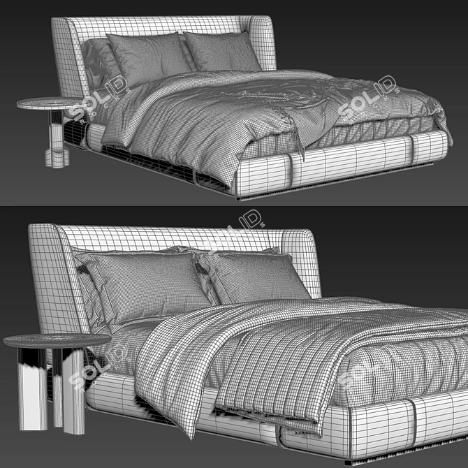 Contemporary Minotti Bed Reeves Model 3D model image 5