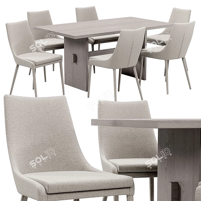 Dant Dining Chair & Taos Table 3D model image 1