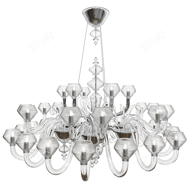 Luxury Murano Glass Chandelier, 36-Light 3D model image 1