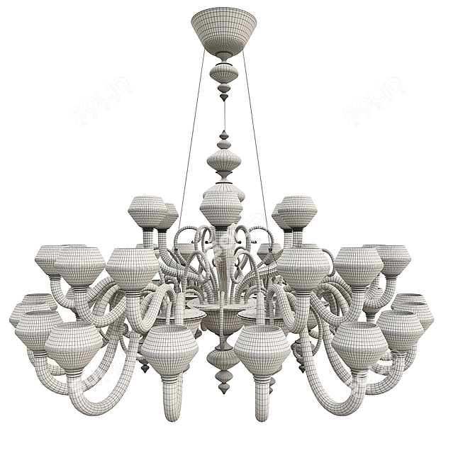 Luxury Murano Glass Chandelier, 36-Light 3D model image 5