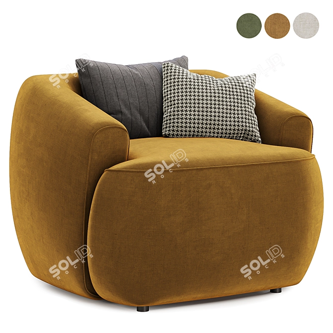 Sofia Armchair in 3 Colors 3D model image 3