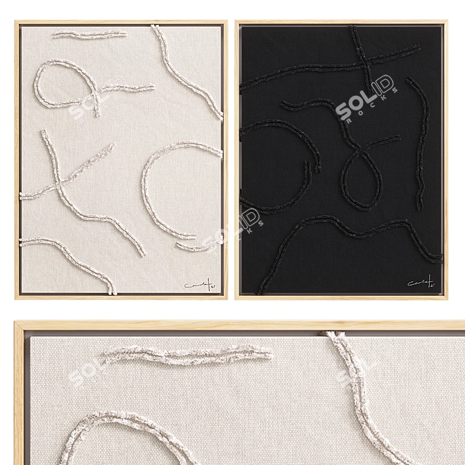 Hand Embroidery Linen Kit Cosmos 3D model image 2