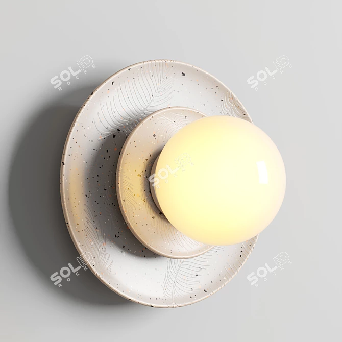 Elegant Aureole Ceramic Wall Light 3D model image 1