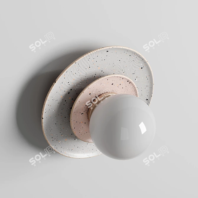 Elegant Aureole Ceramic Wall Light 3D model image 3