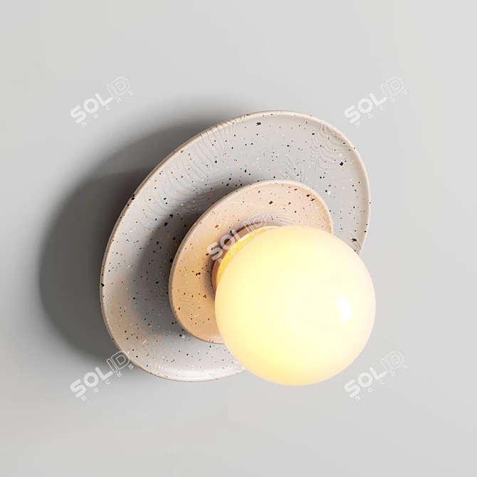 Elegant Aureole Ceramic Wall Light 3D model image 4