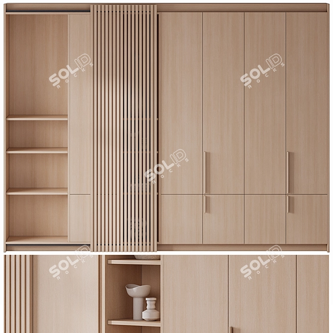 Modern Sliding Door Wardrobe Set 3D model image 2