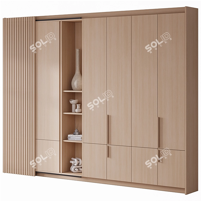 Modern Sliding Door Wardrobe Set 3D model image 3