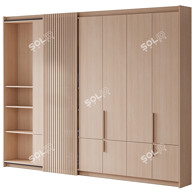 Modern Sliding Door Wardrobe Set 3D model image 4