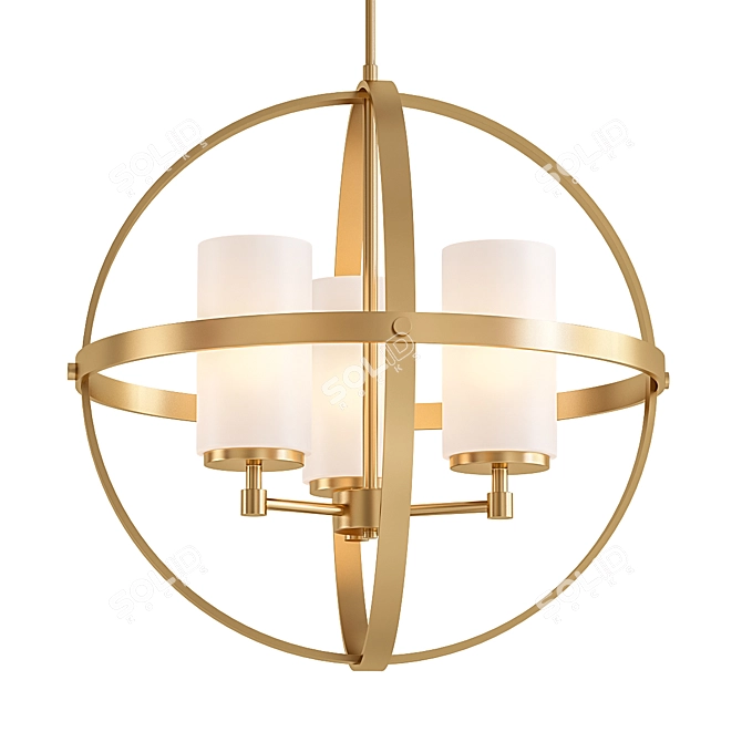 Elegant Three-Light Chandelier by Everlights 3D model image 1
