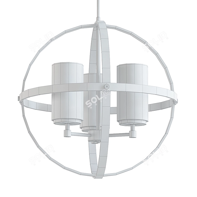 Elegant Three-Light Chandelier by Everlights 3D model image 2