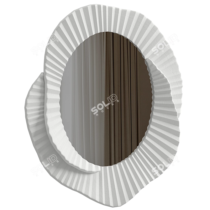 Issey Mirror: Plaster & Wood 3D model image 2