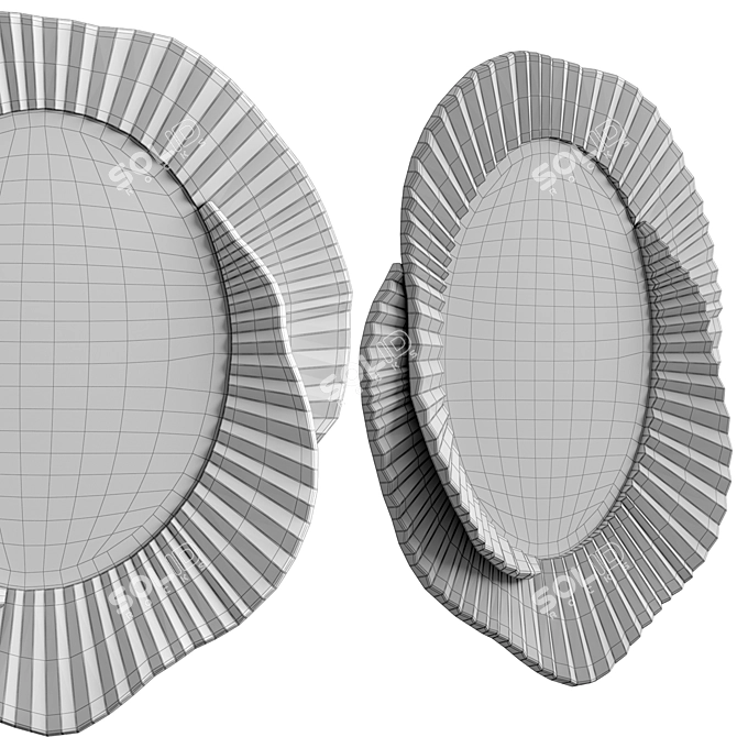 Issey Mirror: Plaster & Wood 3D model image 5