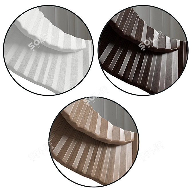 Issey Mirror: Plaster & Wood 3D model image 6