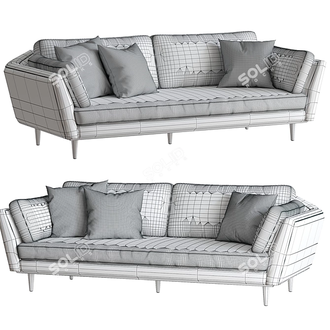 Modern Mid-Century Hague Sofa 3D model image 3