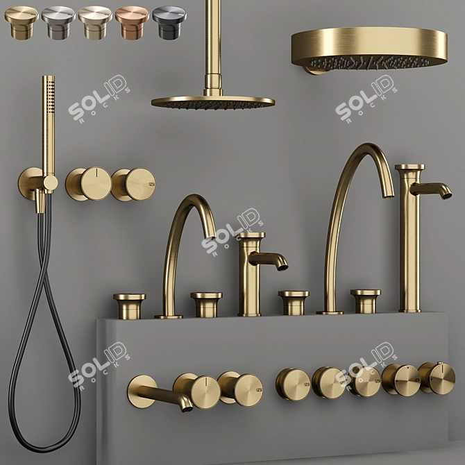 Gessi ORIGINI Bathroom Faucet Set 3D model image 1