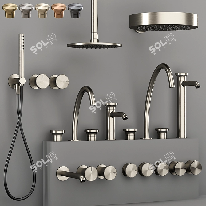 Gessi ORIGINI Bathroom Faucet Set 3D model image 3