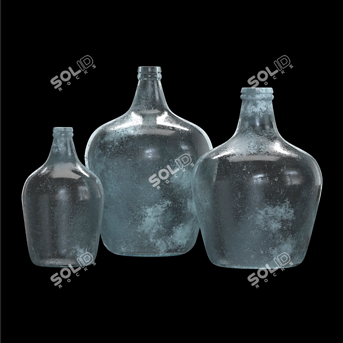 Eco-Friendly Frosted Glass Demijohn Vase 3D model image 1