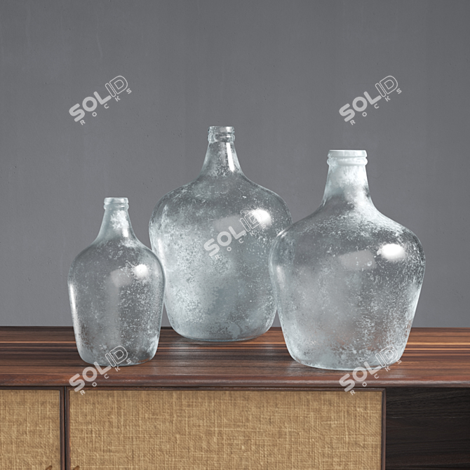 Eco-Friendly Frosted Glass Demijohn Vase 3D model image 6