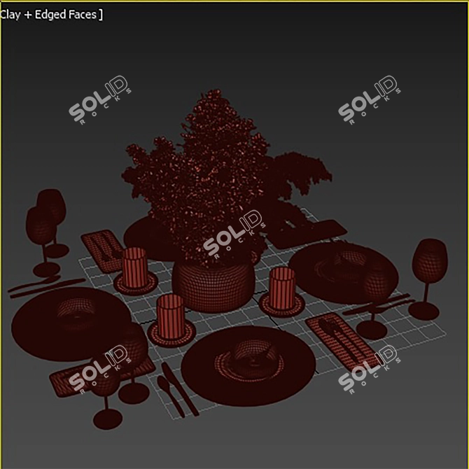 Elegant Dining Table Set	Collection 3D model image 4