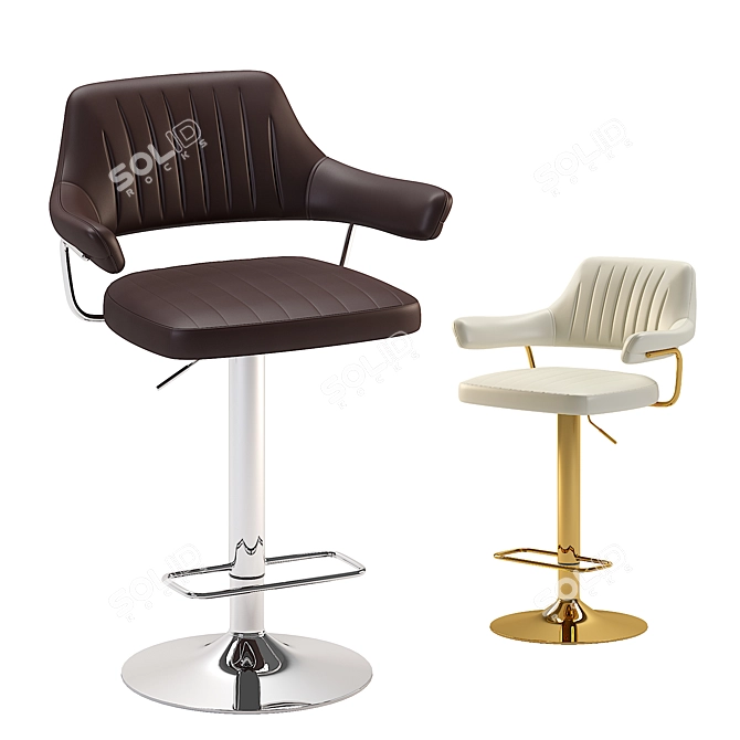 Corona Rendered Brown Bar Stool 3D model image 1