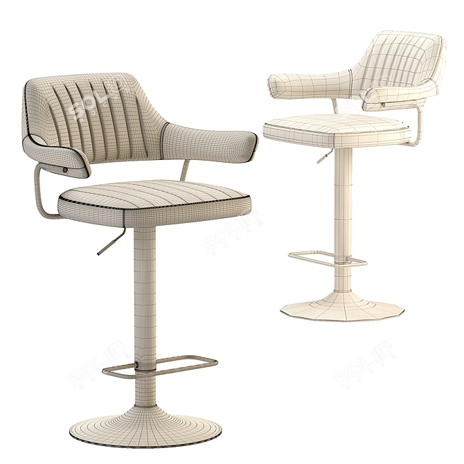 Corona Rendered Brown Bar Stool 3D model image 4