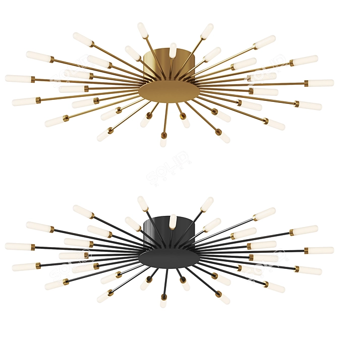 Modern LED Chandelier, Fireworks Inspired 3D model image 1