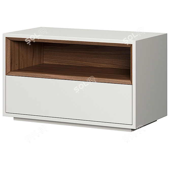 Modern Minimalist Nightstand with Storage 3D model image 1