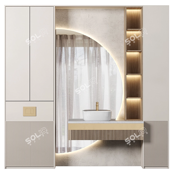 Modular Bathroom Vanity Set 3D model image 1