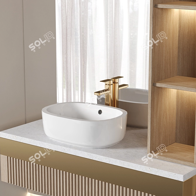 Modular Bathroom Vanity Set 3D model image 2