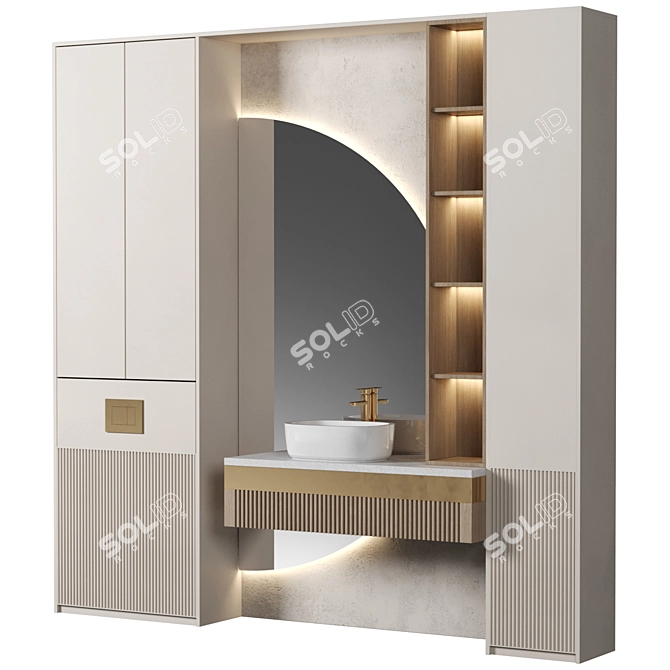 Modular Bathroom Vanity Set 3D model image 3