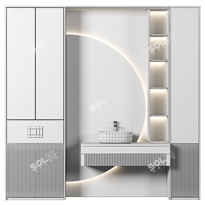 Modular Bathroom Vanity Set 3D model image 4