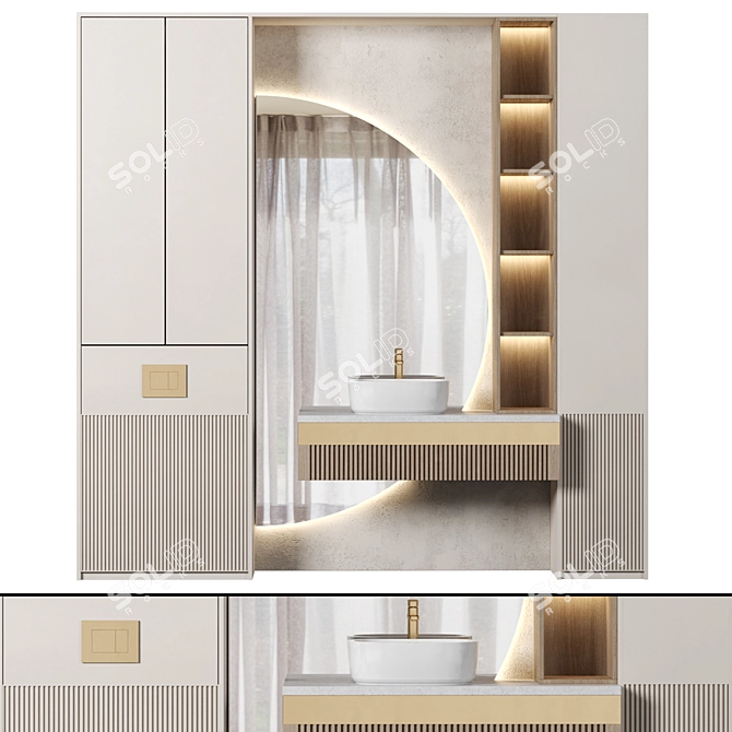 Modular Bathroom Vanity Set 3D model image 5