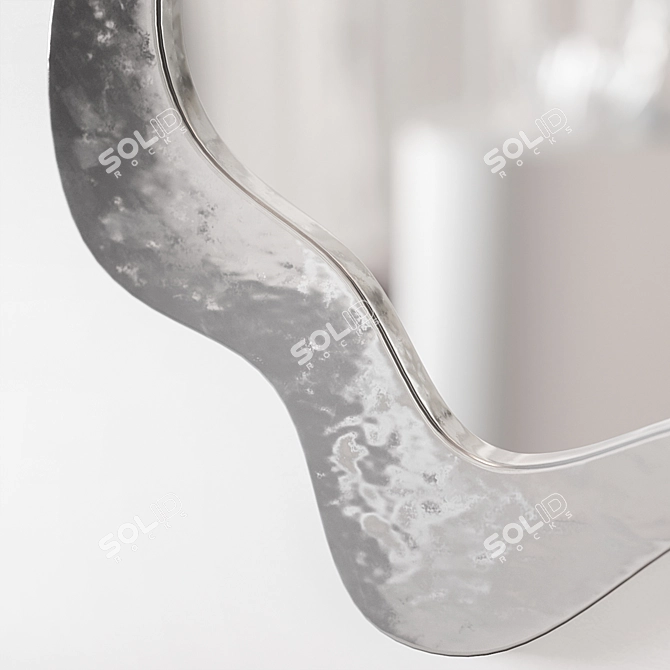 Elegant Chrome Wall Mirror 3D model image 2